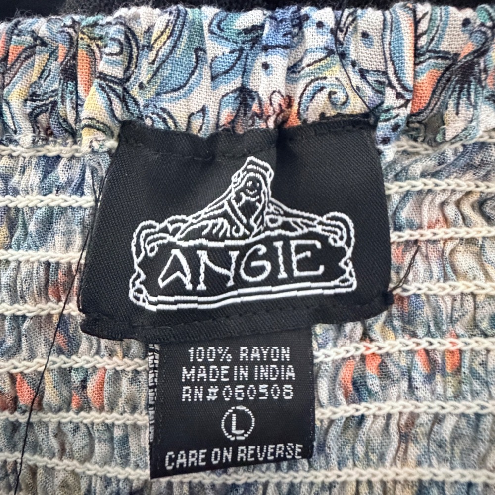 Angie Blue Paisley Floral Halter Maxi Dress Women Large Boho Festival Summer - Picture 9 of 11